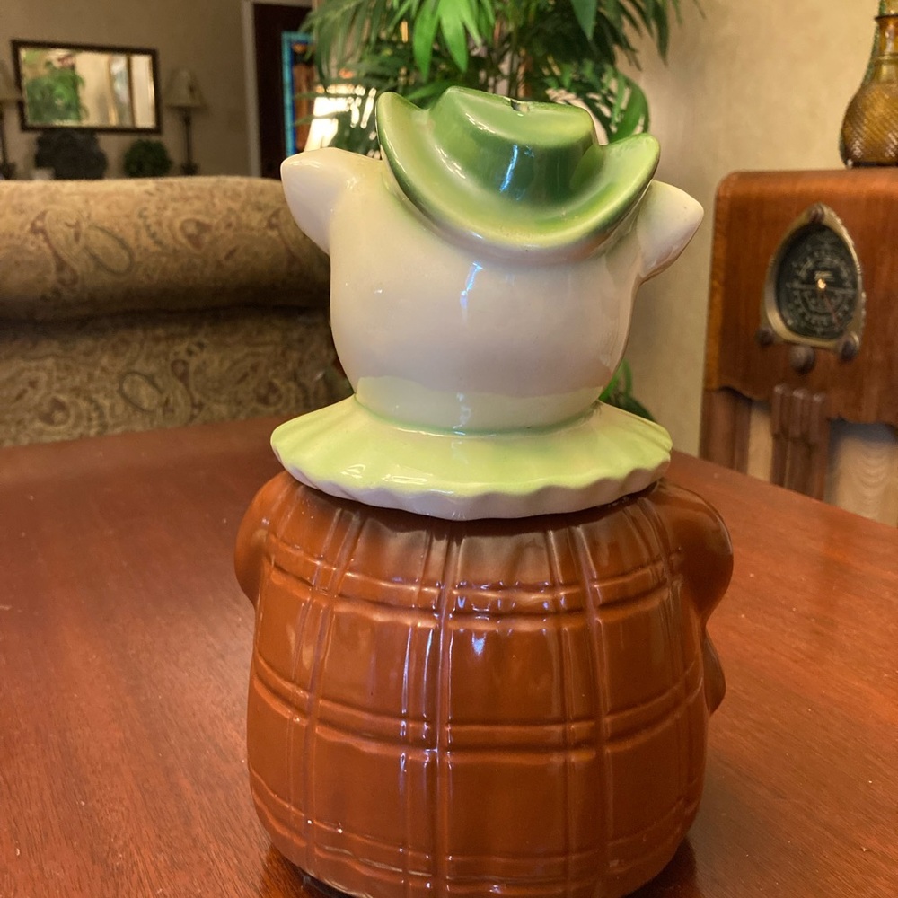 Vtg Shawnee Pottery Smiley Winnie pig cookie jar / piggy bank head - Picture 6 of 9